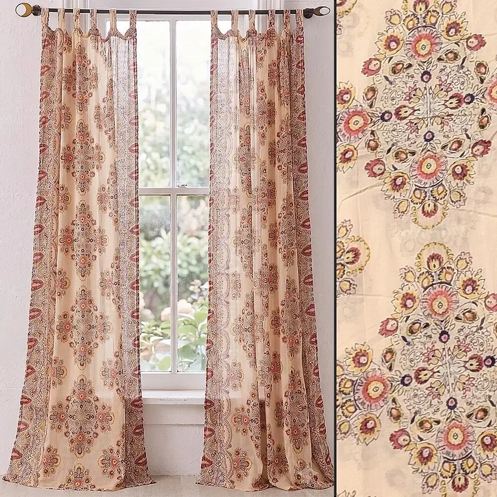 Urban Outfitters Acacia Floral Medallion Patterned Window Panels (Set of 2)
